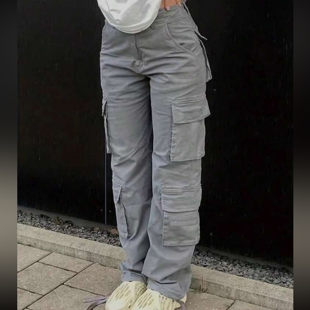 Gray cargo pants